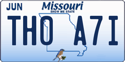 MO license plate TH0A7I
