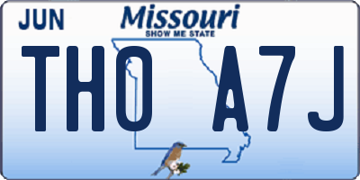 MO license plate TH0A7J