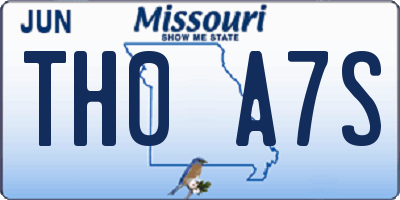MO license plate TH0A7S