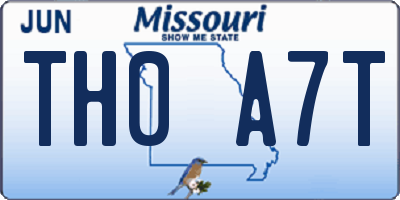 MO license plate TH0A7T