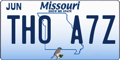 MO license plate TH0A7Z