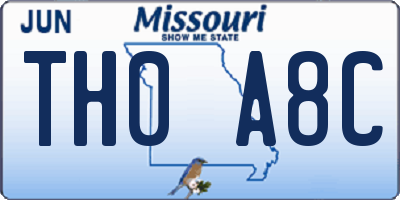 MO license plate TH0A8C