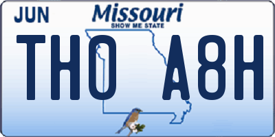 MO license plate TH0A8H