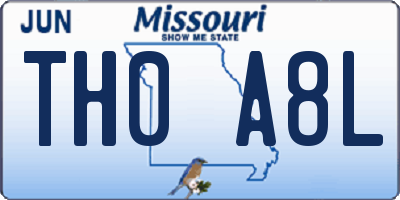 MO license plate TH0A8L