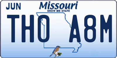 MO license plate TH0A8M