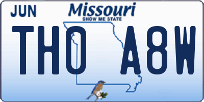 MO license plate TH0A8W