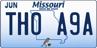 MO license plate TH0A9A
