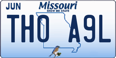 MO license plate TH0A9L