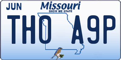 MO license plate TH0A9P