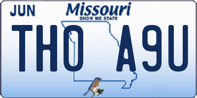 MO license plate TH0A9U