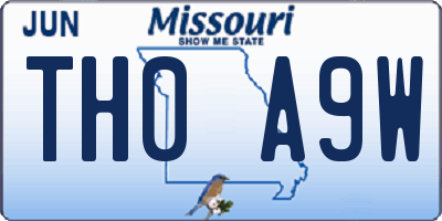 MO license plate TH0A9W