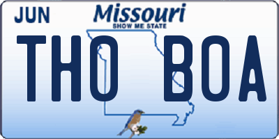 MO license plate TH0B0A