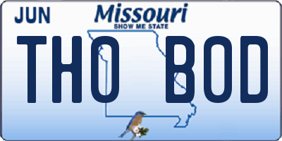 MO license plate TH0B0D