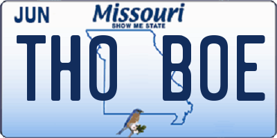 MO license plate TH0B0E