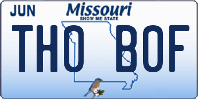MO license plate TH0B0F