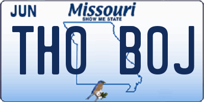 MO license plate TH0B0J