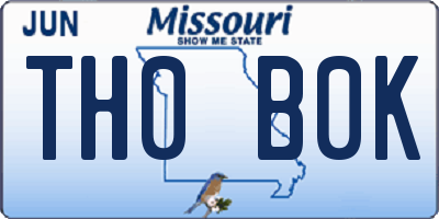 MO license plate TH0B0K