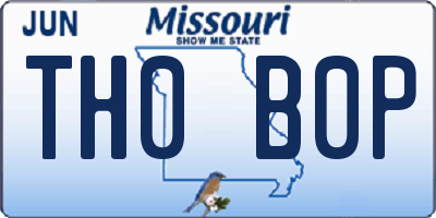 MO license plate TH0B0P