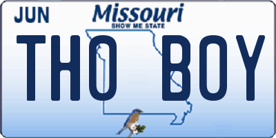 MO license plate TH0B0Y