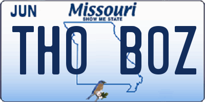 MO license plate TH0B0Z