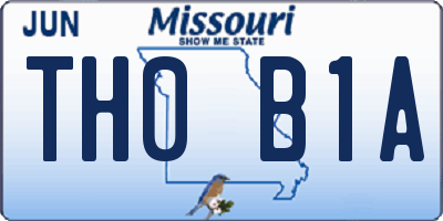 MO license plate TH0B1A
