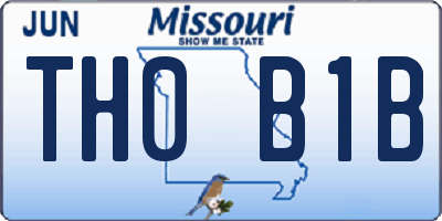 MO license plate TH0B1B
