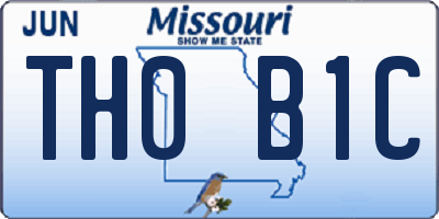 MO license plate TH0B1C
