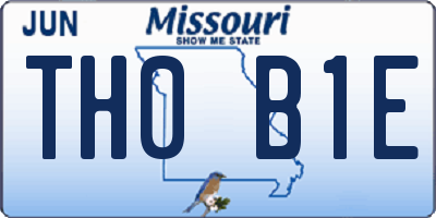 MO license plate TH0B1E