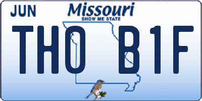 MO license plate TH0B1F