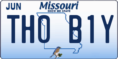 MO license plate TH0B1Y