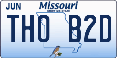 MO license plate TH0B2D