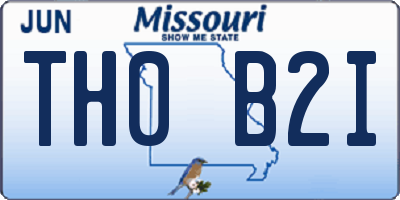 MO license plate TH0B2I