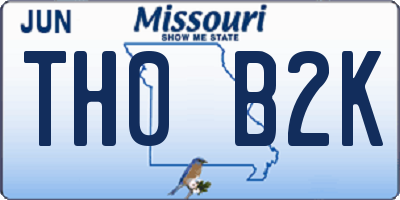 MO license plate TH0B2K