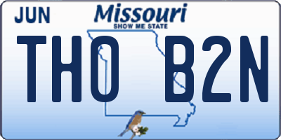 MO license plate TH0B2N