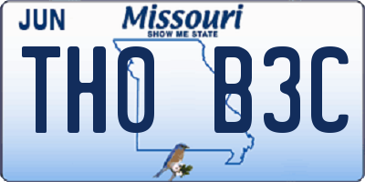 MO license plate TH0B3C