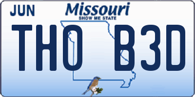 MO license plate TH0B3D