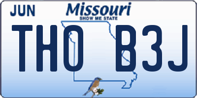 MO license plate TH0B3J