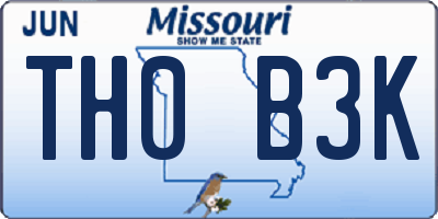 MO license plate TH0B3K