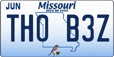 MO license plate TH0B3Z