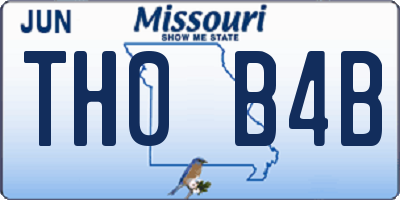 MO license plate TH0B4B