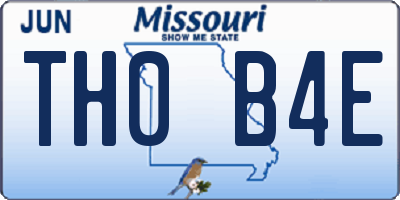 MO license plate TH0B4E