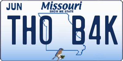 MO license plate TH0B4K