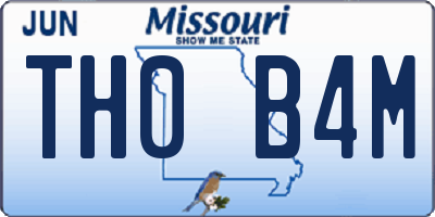 MO license plate TH0B4M