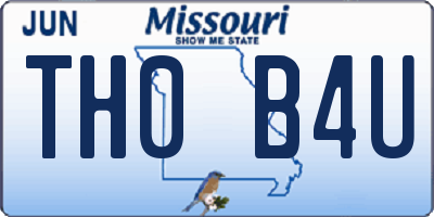 MO license plate TH0B4U