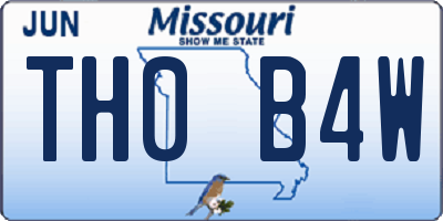 MO license plate TH0B4W