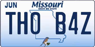 MO license plate TH0B4Z