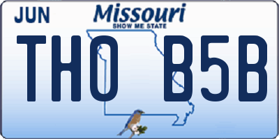 MO license plate TH0B5B