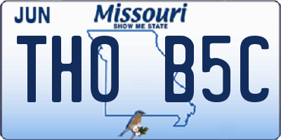 MO license plate TH0B5C
