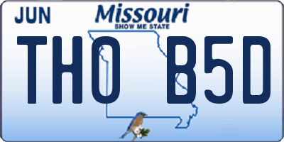 MO license plate TH0B5D