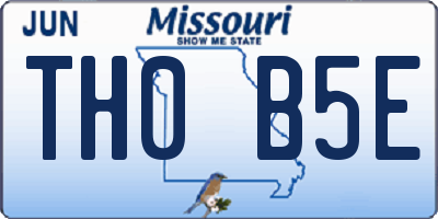 MO license plate TH0B5E